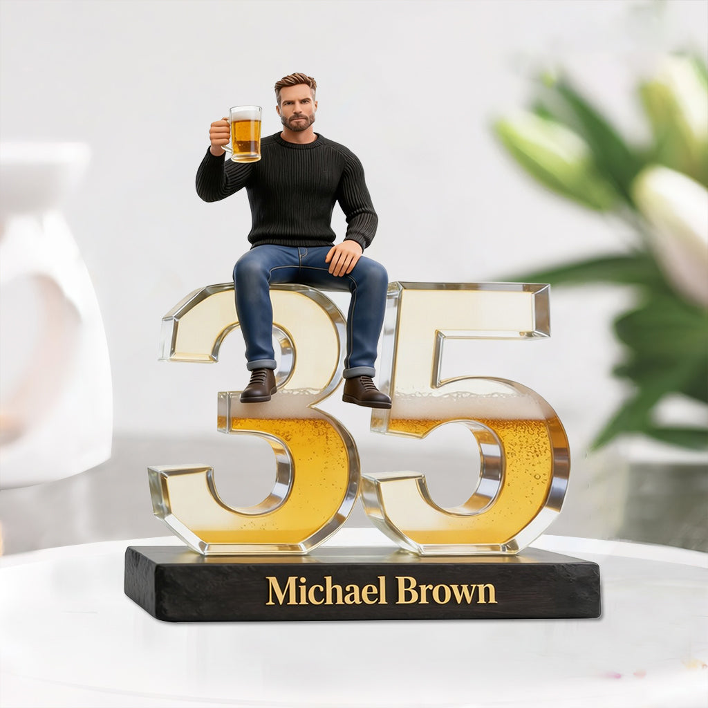 Personalized 50th Birthday Older Latino Man Custom Shaped Acrylic Plaque Gift