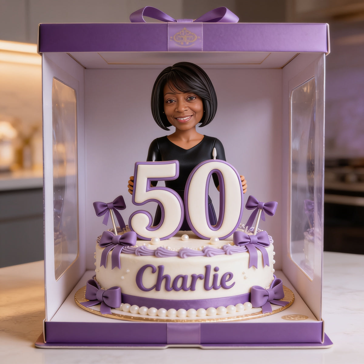 Personalized 50th Birthday Senior Black Woman Custom Shaped Acrylic Plaque Gift