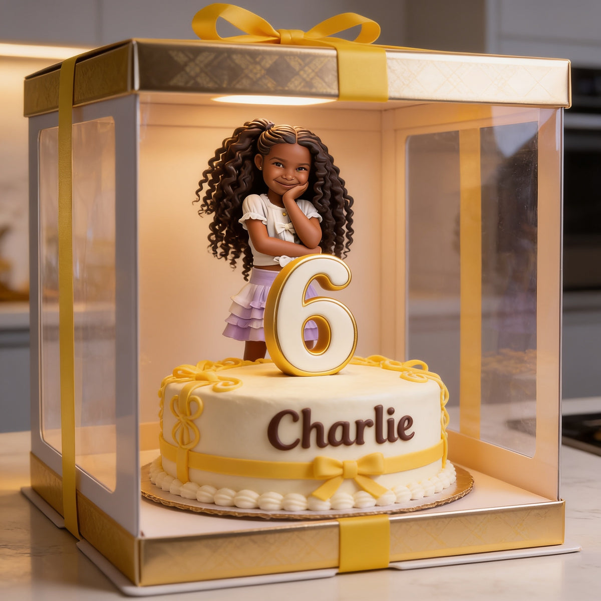 Personalized Birthday Black Little Girl Custom Shaped Acrylic Plaque, Gift for Daughter Granddaughter Niece