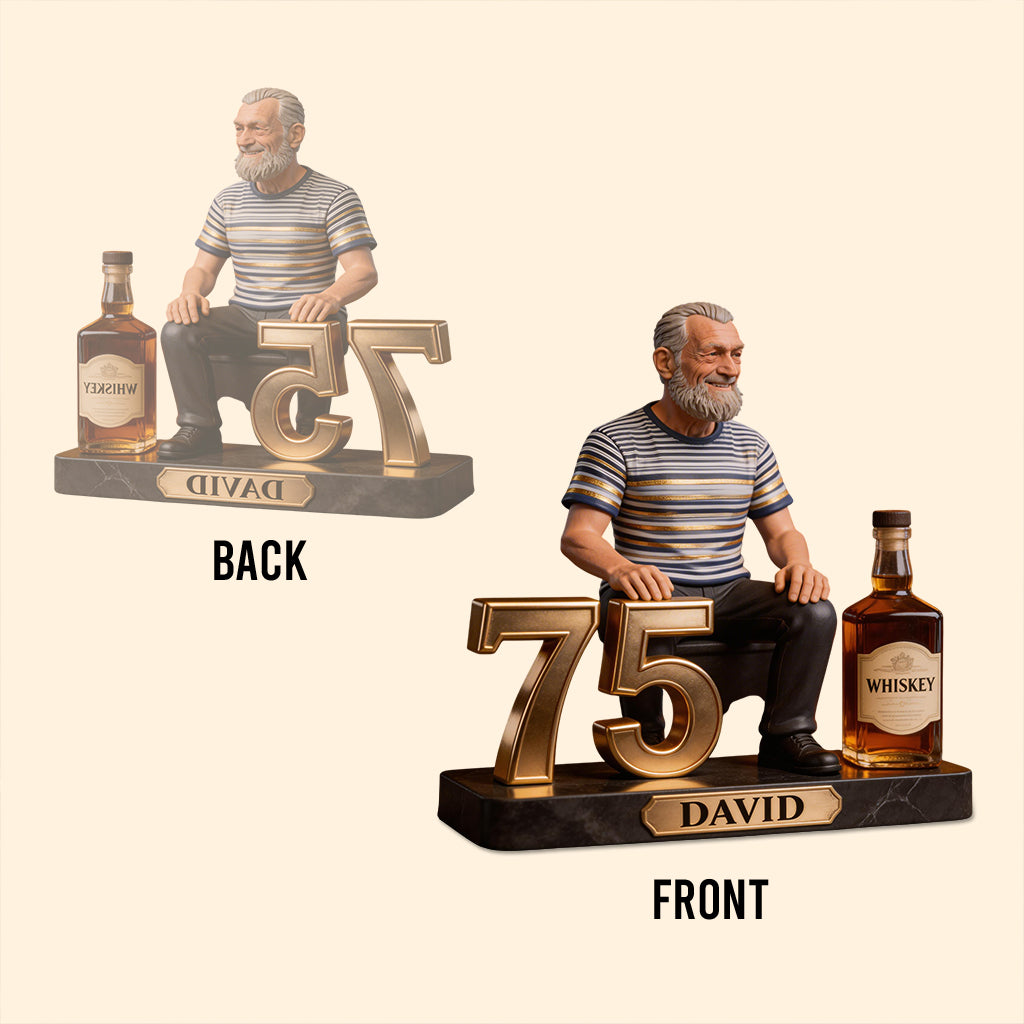 Personalized 50th Birthday Older Black Man Custom Shaped Acrylic Plaque Gift for Him