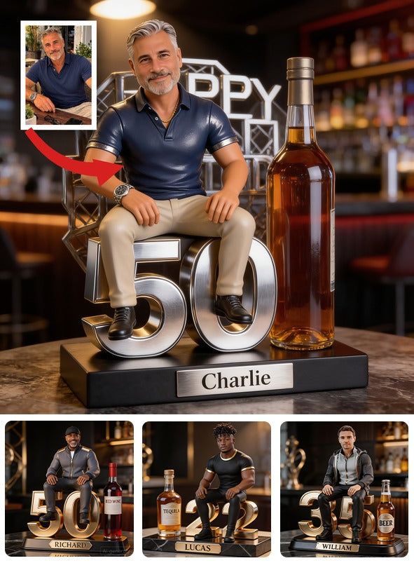 Personalized 50th Birthday Latina Man Custom Shaped Acrylic Plaque Gift for Dad Husband