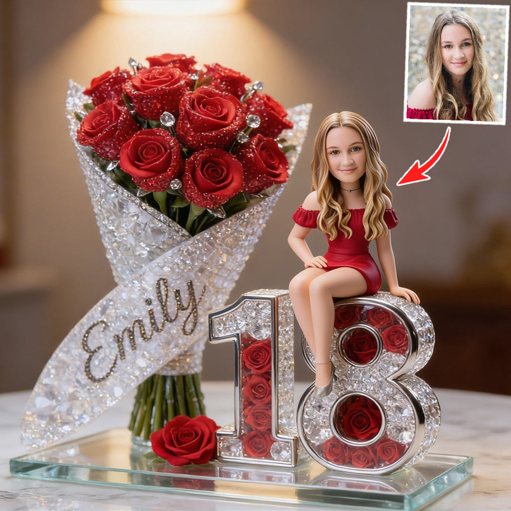 Custom Photo 21st Birthday Latina Woman Custom Shaped Acrylic Plaque Birthday Keepsake
