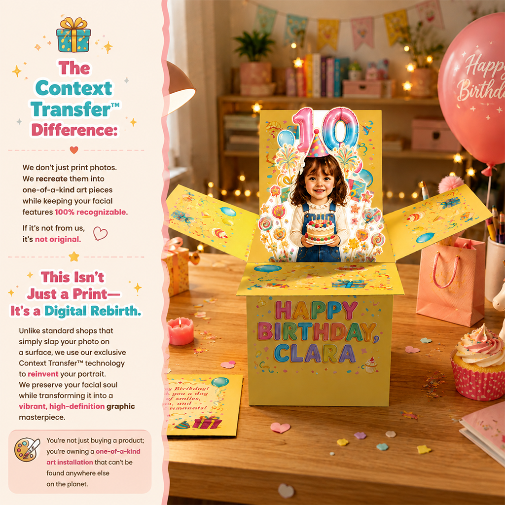 Personalized Birthday Black Little Girl Pop Up Box Card, Daughter Granddaughter Niece Gift