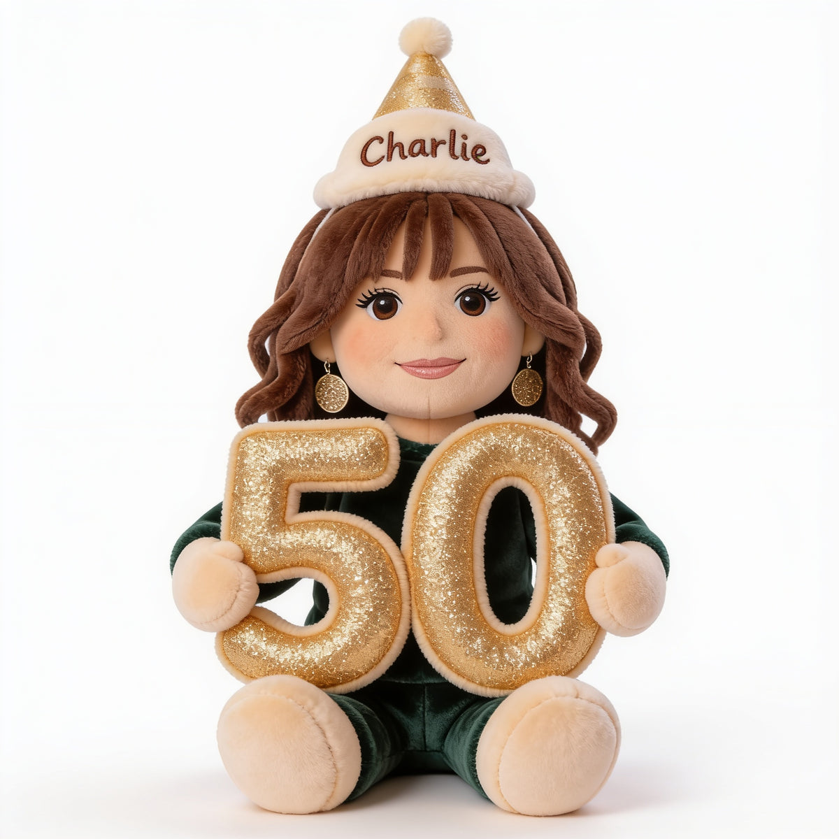 Personalized 50th Birthday Older Latina Woman Plush Faux Fur Pillow Milestone Gift