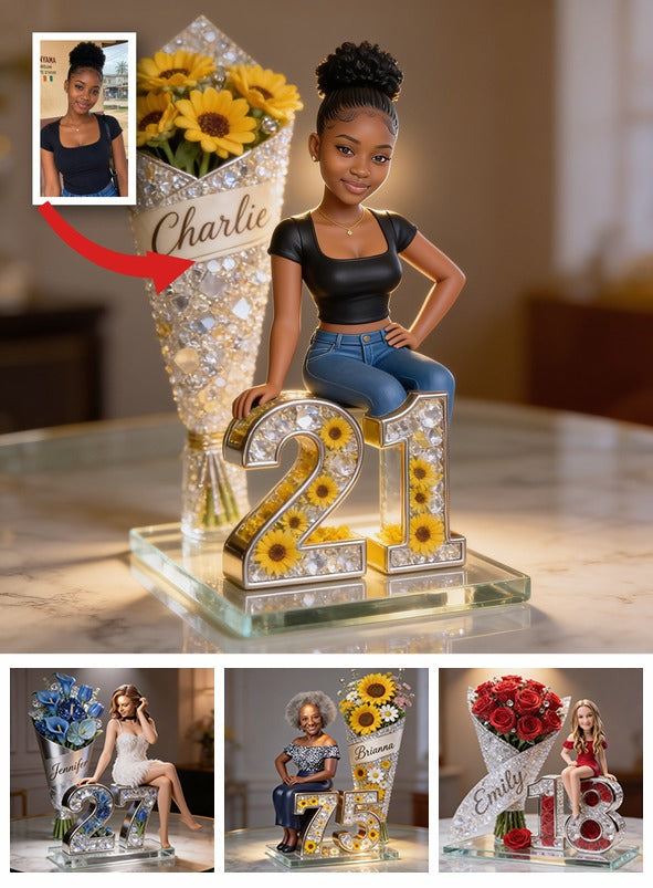 Custom Photo 21st Birthday Black Woman Custom Shaped Acrylic Plaque Gift