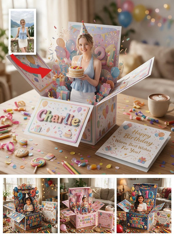 Personalized 21st Birthday Pop Up Box Card Gift for Wife Girlfriend Daughter