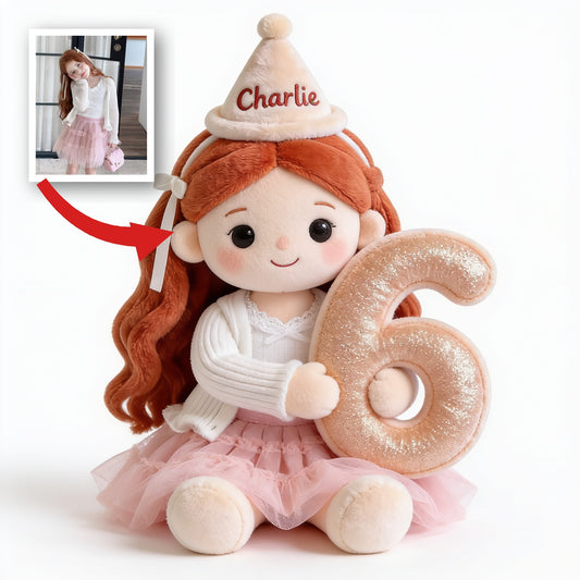 Personalized Birthday Latina Little Girl Plush Pillow, Kids Custom Birthday Gift