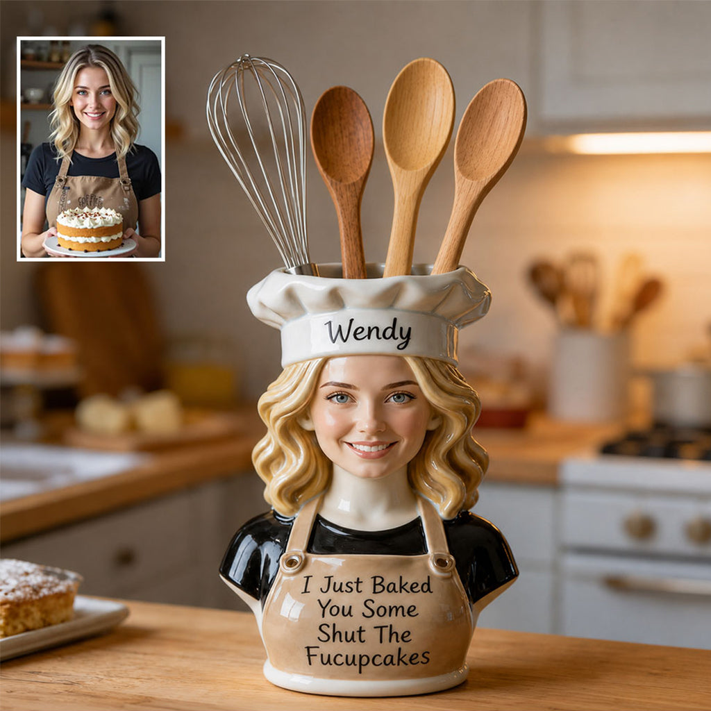 Personalized Latina Baker Woman Acrylic Pot Baking Kitchen Decor Gift