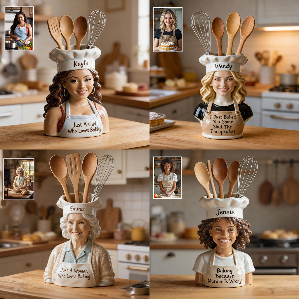 Personalized Little Boy Chef Acrylic Pot Baking Decor Gift for Son Grandson