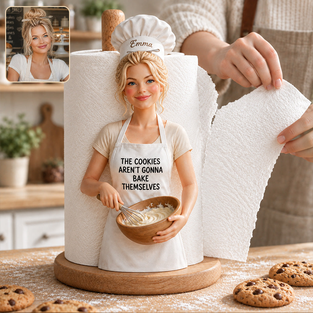 Custom Photo Latino Little Boy Chef Paper Towel Stand Kitchen Decor Gift