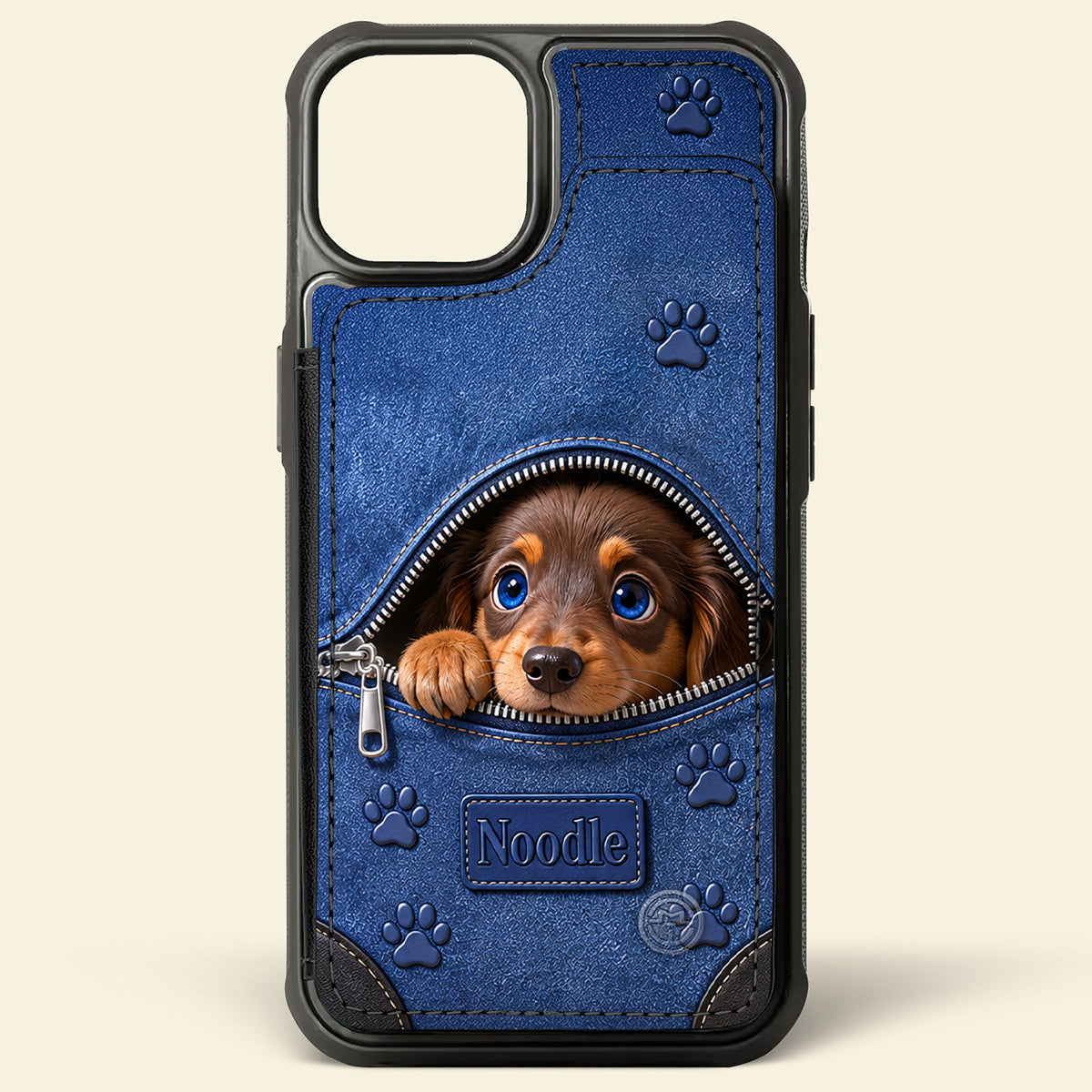 Personalized Peeking Fawn Chihuahua Wallet Phone Case Pet Lover Gift