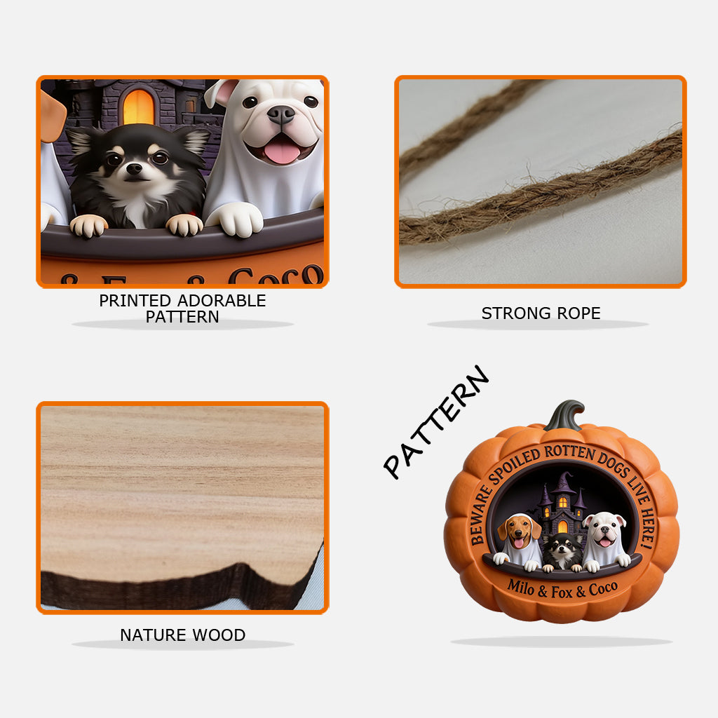 Personalized Halloween Tan & White Pembroke Welsh Corgi Pumpkin Shaped Wood Sign