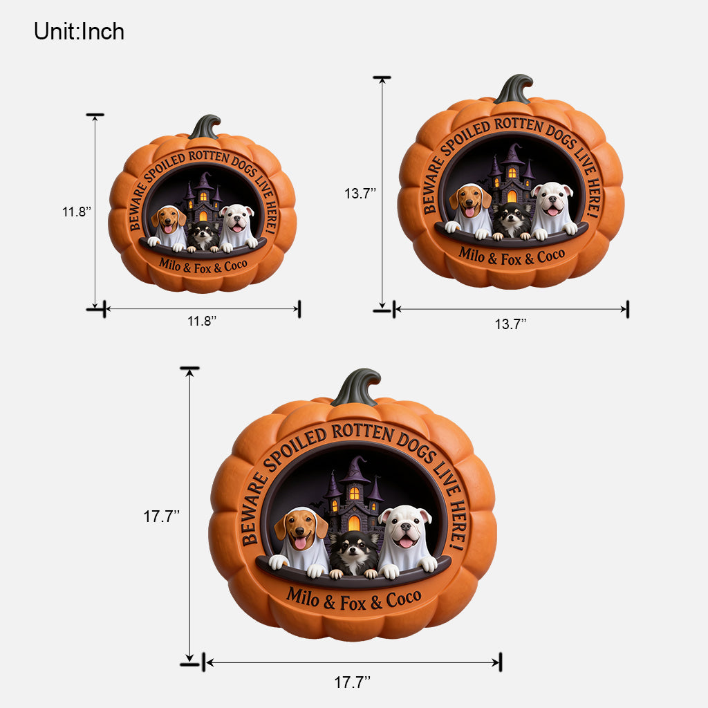 Personalized Halloween Black and White Border Collie Pumpkin Wood Sign Home Decor