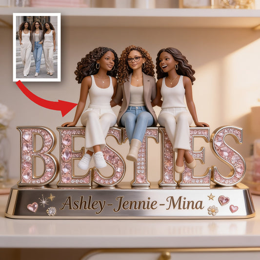 Personalized Black Female Best Friends Custom Shaped Acrylic Plaque Bestie Gift