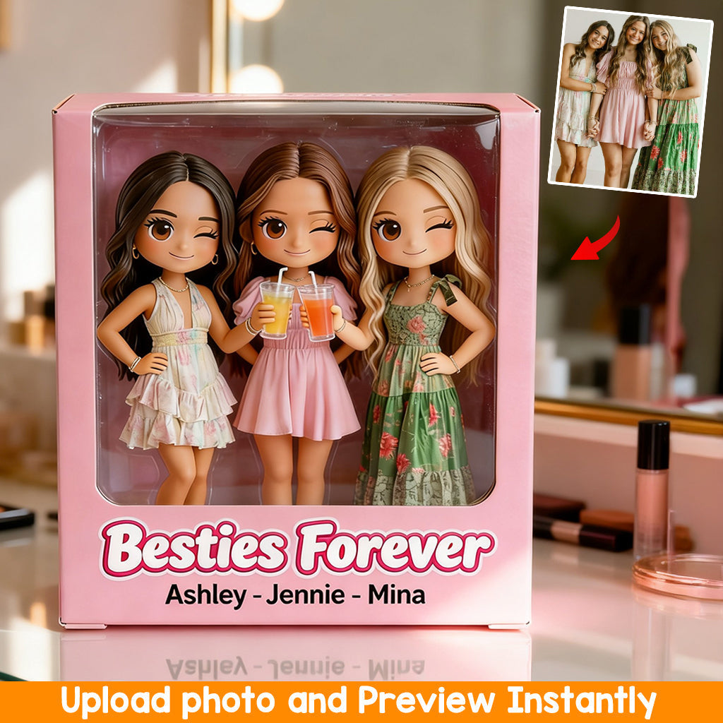 Custom Photo Besties Forever Female Best Friends Shaped Acrylic Plaque Bestie Gift