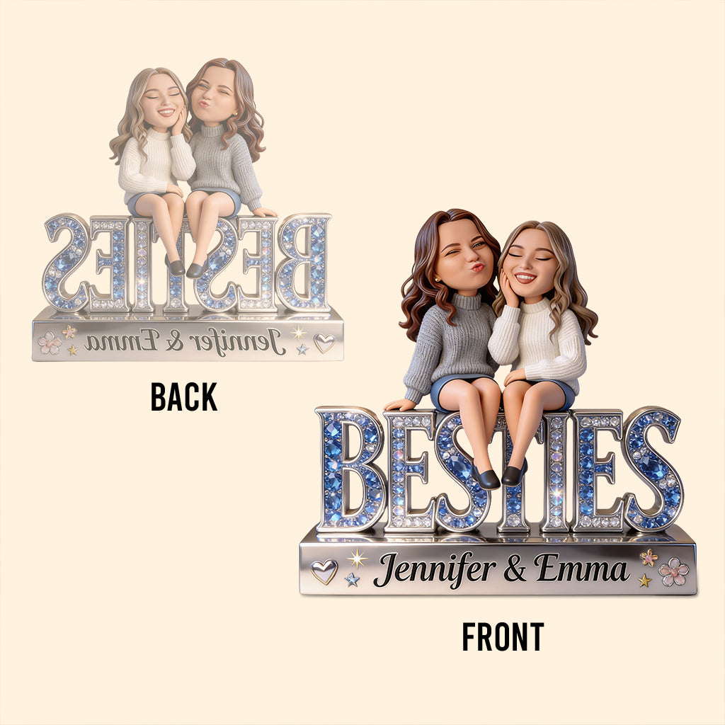 Personalized Older Black Best Friends Custom Shaped Acrylic Plaque Bestie Gift
