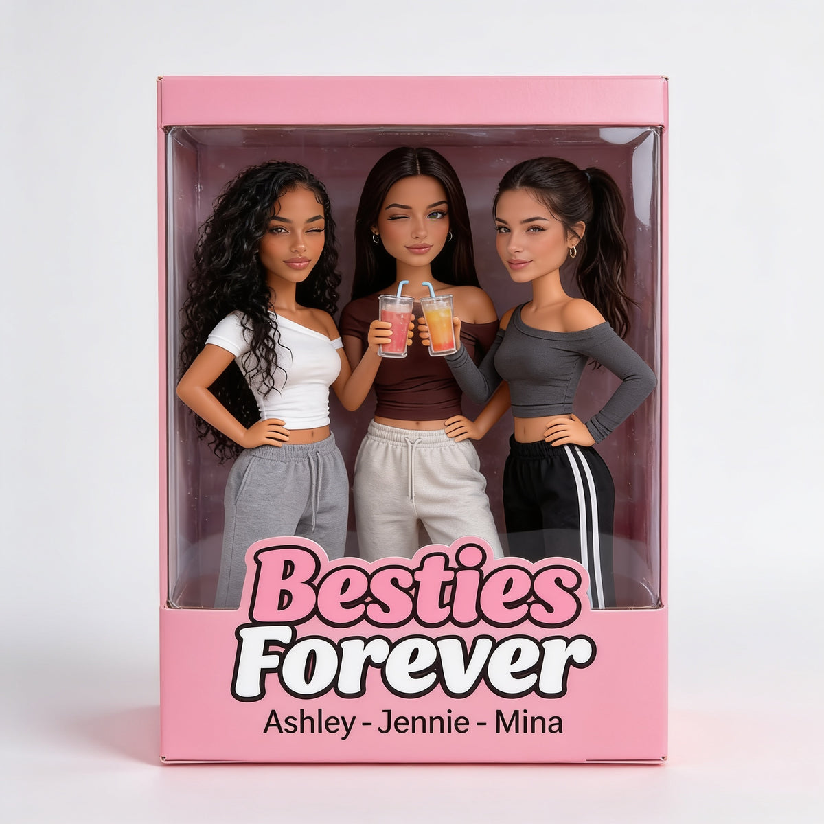 Custom Photo Latina Best Friends Shaped Acrylic Plaque Besties Forever Gift