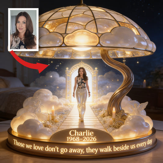 Personalized Memorial Older Woman Acrylic LED Night Light Sympathy Gift