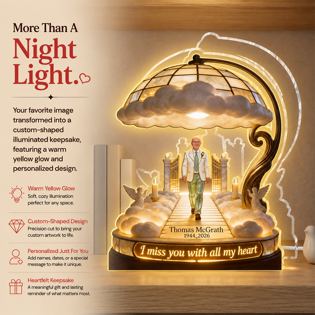 Personalized Memorial Man Acrylic LED Night Light Remembrance Sympathy Gift