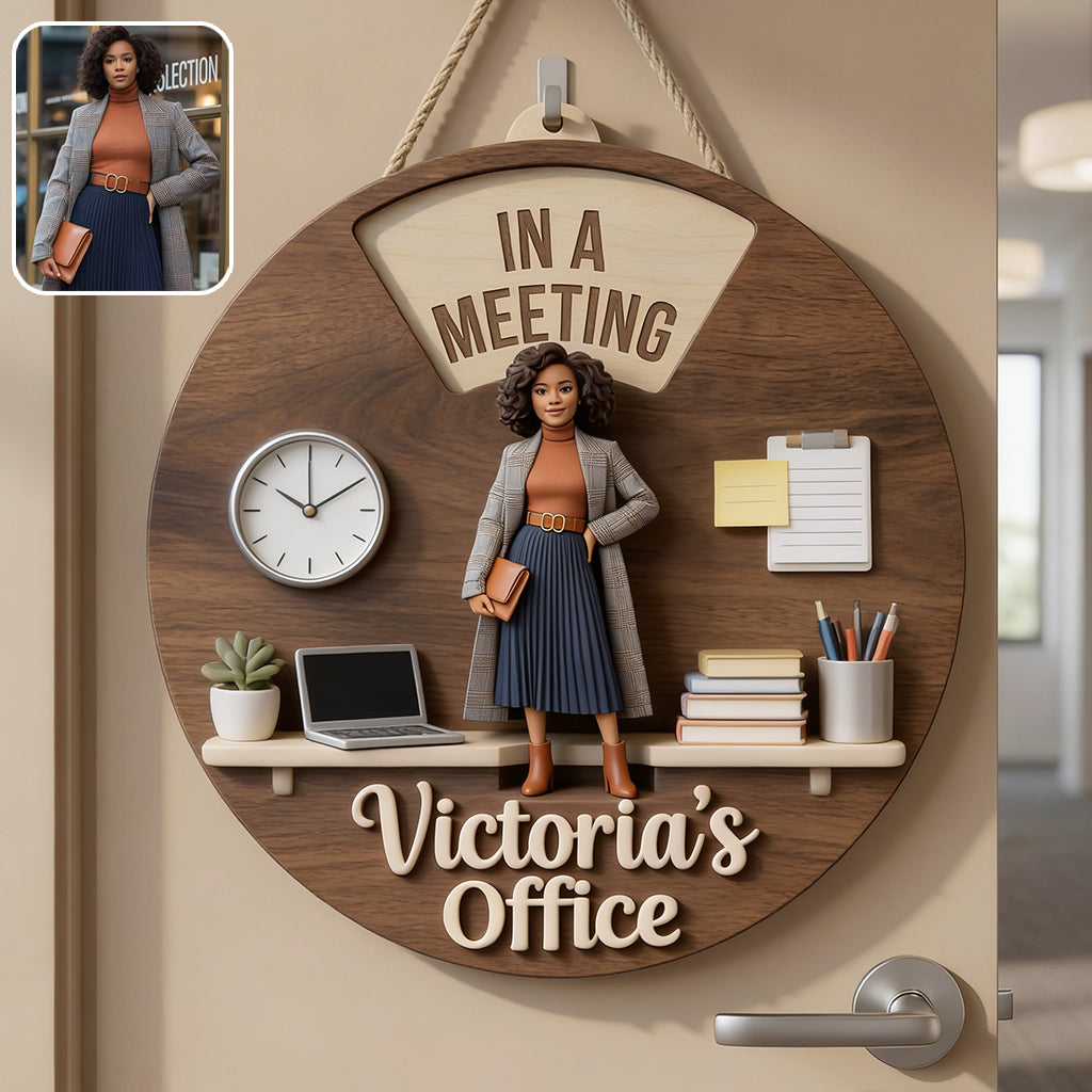 Custom Photo Office Man Spinner Status Sign Office Door Decor