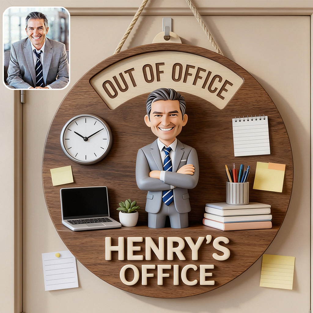 Custom Photo Older Latina Woman Office Spinner Sign Office Door Status Decor