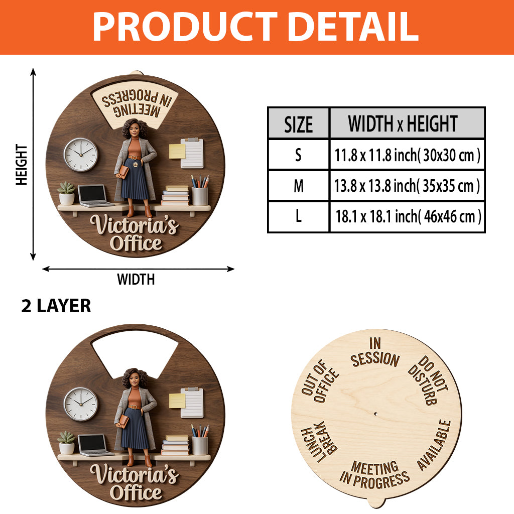 Custom Photo Young Latino Man Office Status Spinner Sign, Office Door Decor Gift