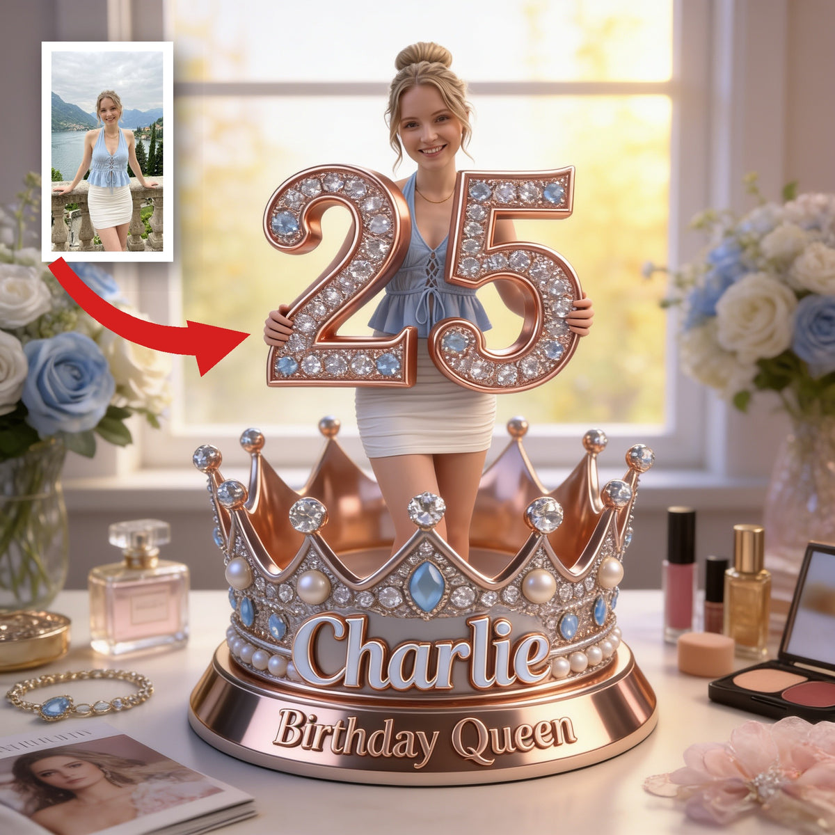 Personalized Birthday Woman Custom Shaped Acrylic Plaque, Birthday Queen Gift