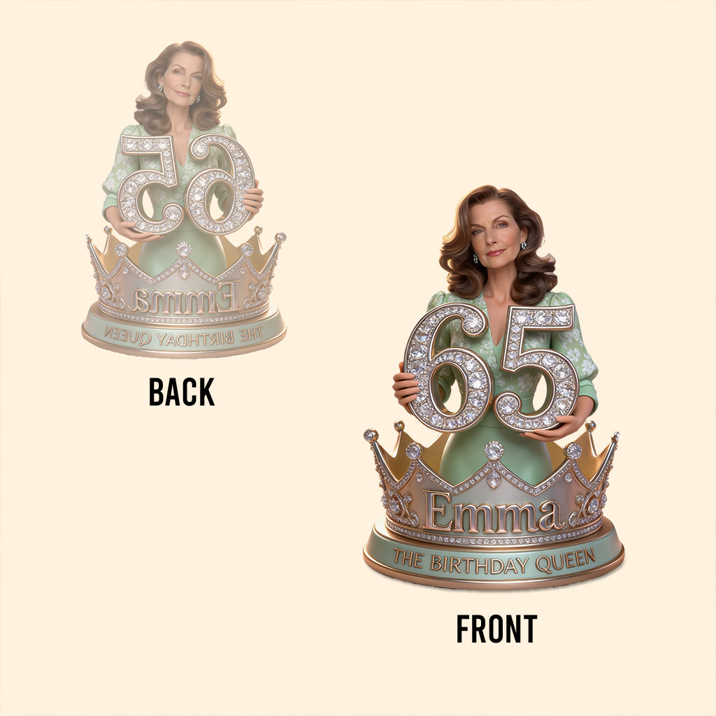 Personalized Birthday Middle-Aged Black Woman Custom Shaped Acrylic Plaque Milestone Birthday Gift