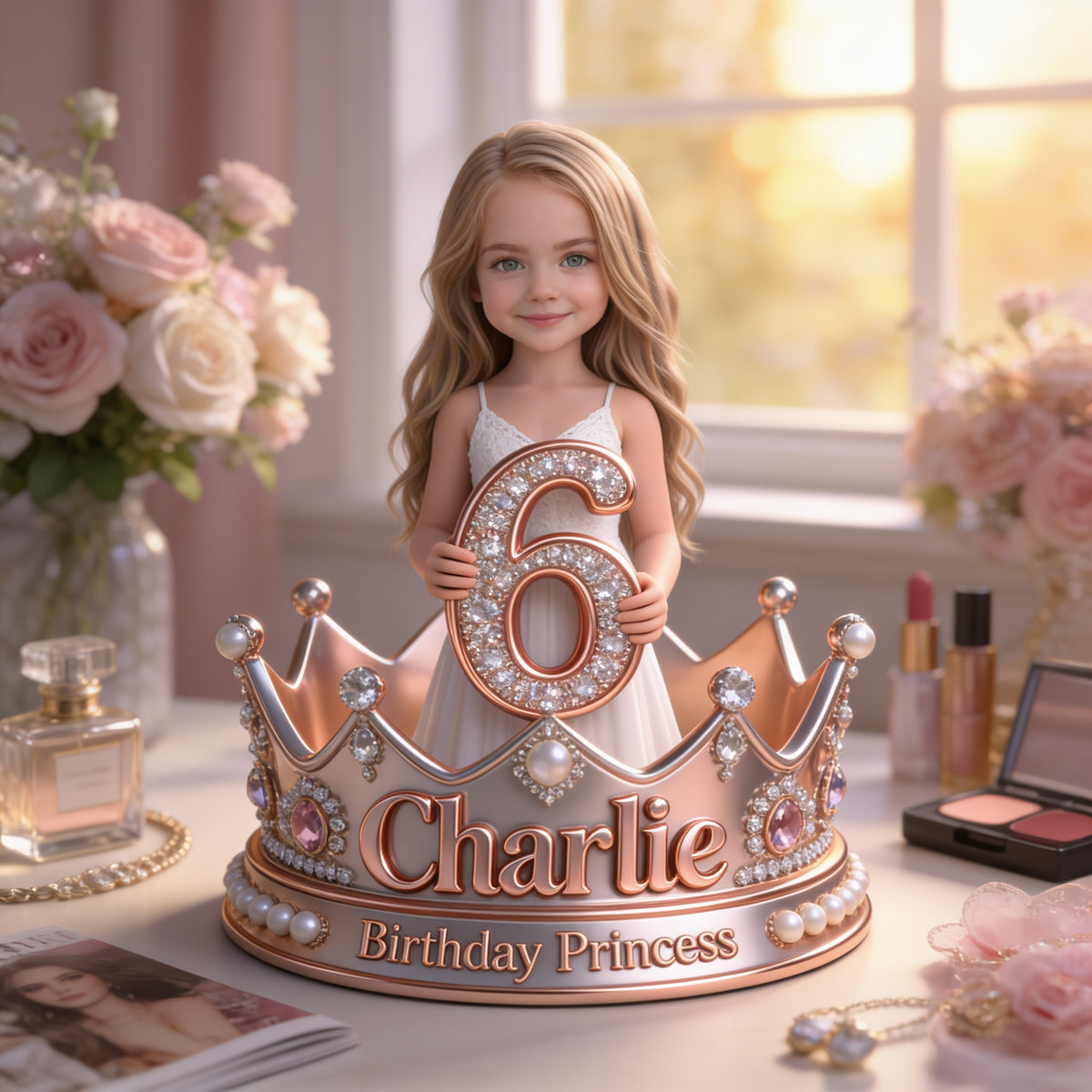 Personalized Birthday Little Girl Custom Shaped Acrylic Plaque Daughter Granddaughter Niece Gift
