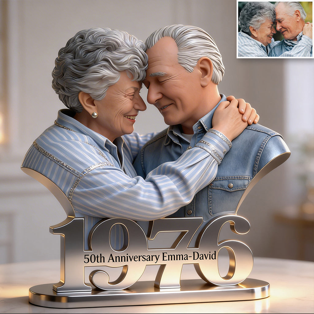 Custom Photo 10th Wedding Anniversary Black Couple 2016 Acrylic Plaque Gift