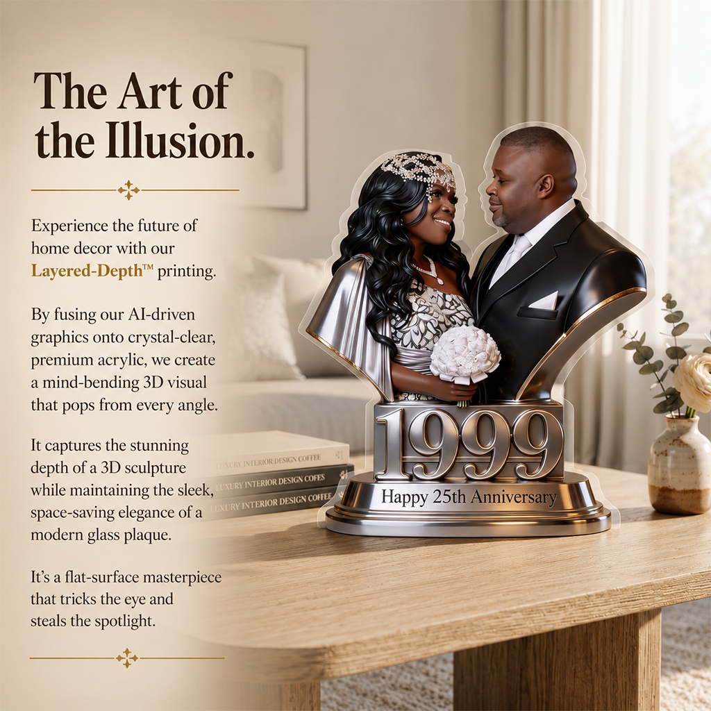 Custom Photo 10th Wedding Anniversary Wedding Couple 2016 Acrylic Plaque, Couple Keepsake Gift