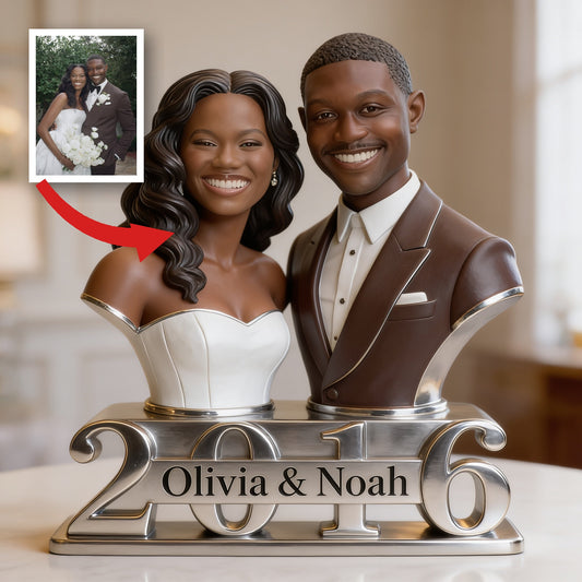 Custom Photo 10th Wedding Anniversary Black Couple 2016 Acrylic Plaque Gift