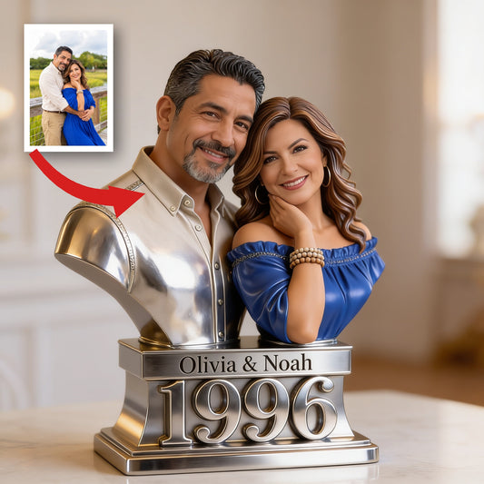 Custom Photo 30th Anniversary Middle-Aged Latino Couple 1996 Custom Shaped Acrylic Plaque