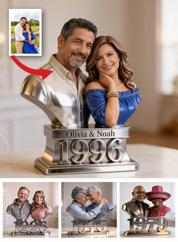 Custom Photo 30th Anniversary Middle-Aged Latino Couple 1996 Custom Shaped Acrylic Plaque