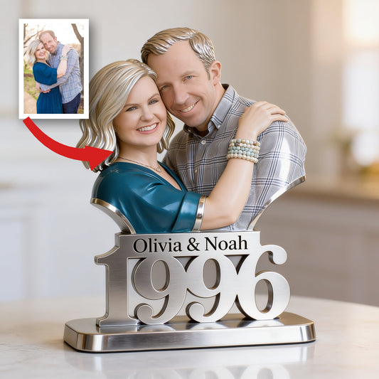 Custom Photo 30th Anniversary Middle-Aged Couple 1996 Shaped Acrylic Plaque Gift