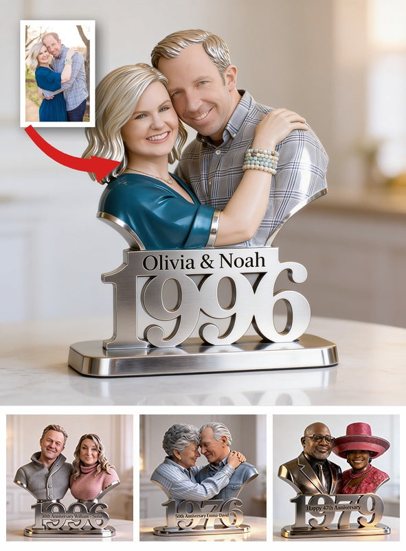 Custom Photo 30th Anniversary Middle-Aged Couple 1996 Shaped Acrylic Plaque Gift