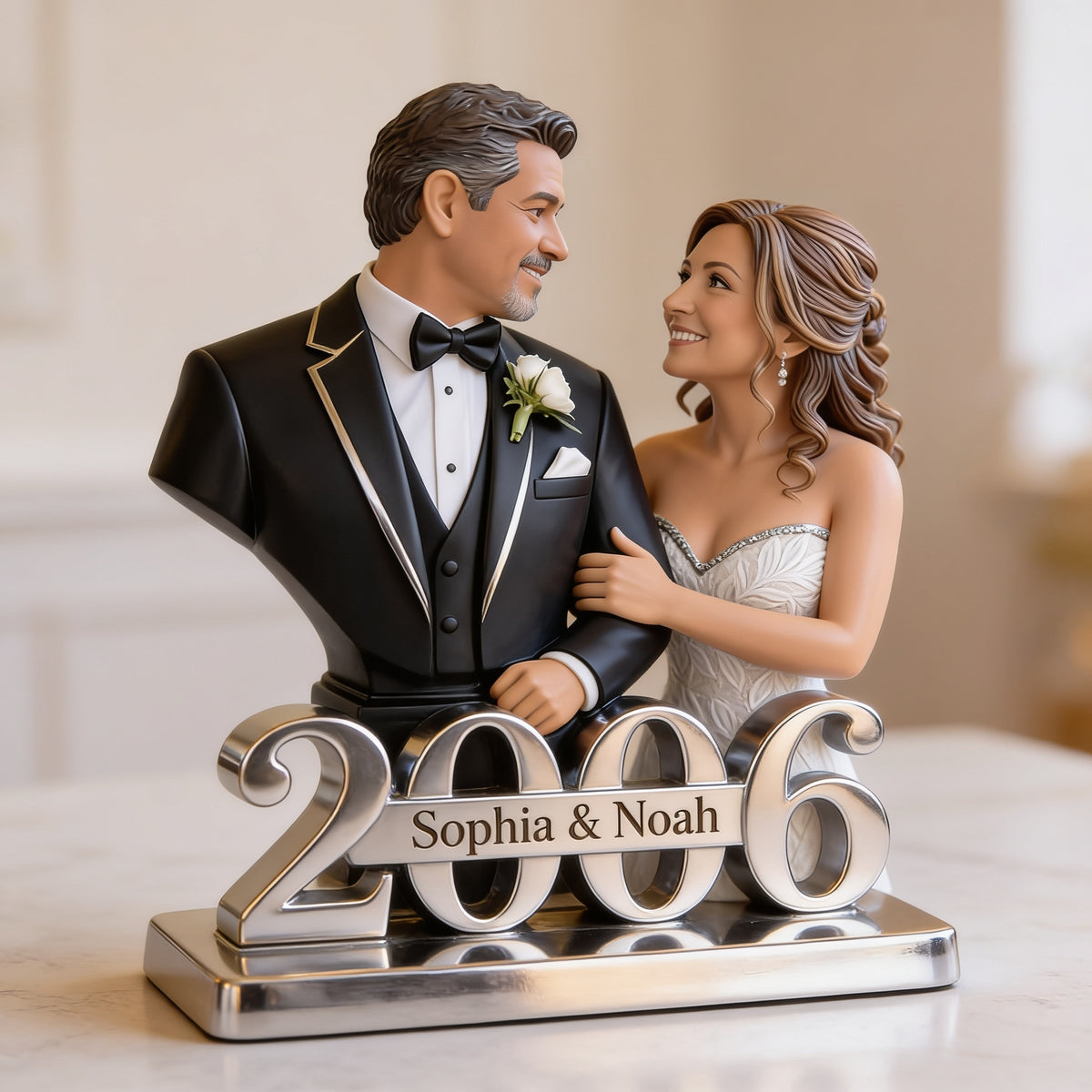 Custom Photo 20th Wedding Anniversary Middle-Aged Latino Couple 2006 Acrylic Plaque Gift