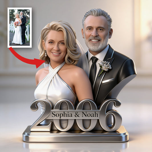Custom Photo 20th Wedding Anniversary Middle-Aged Couple 2006 Acrylic Plaque
