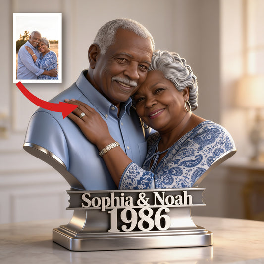 Custom Photo 40th Anniversary Older Black Couple 1986 Acrylic Plaque Keepsake Gift