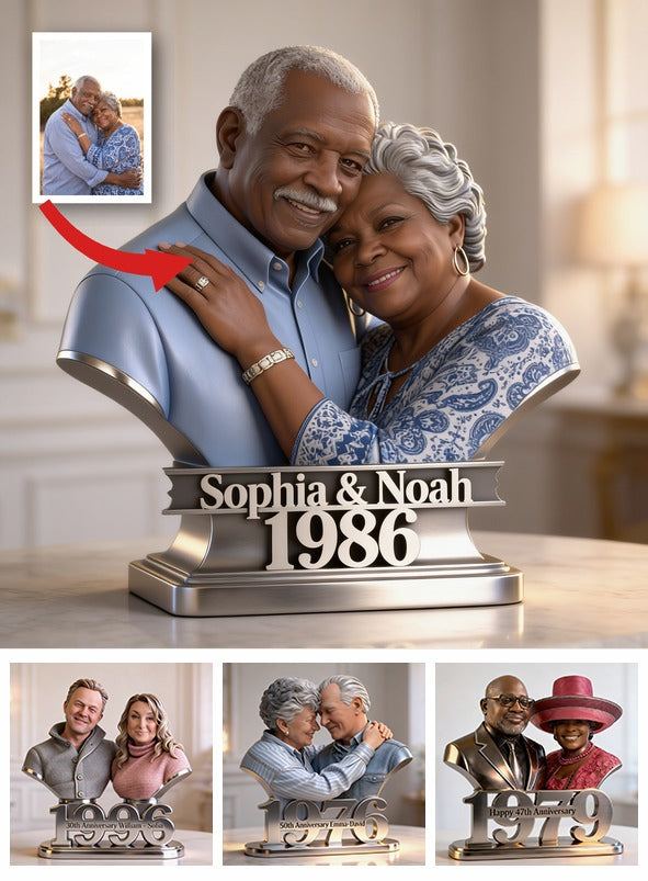 Custom Photo 40th Anniversary Older Black Couple 1986 Acrylic Plaque Keepsake Gift