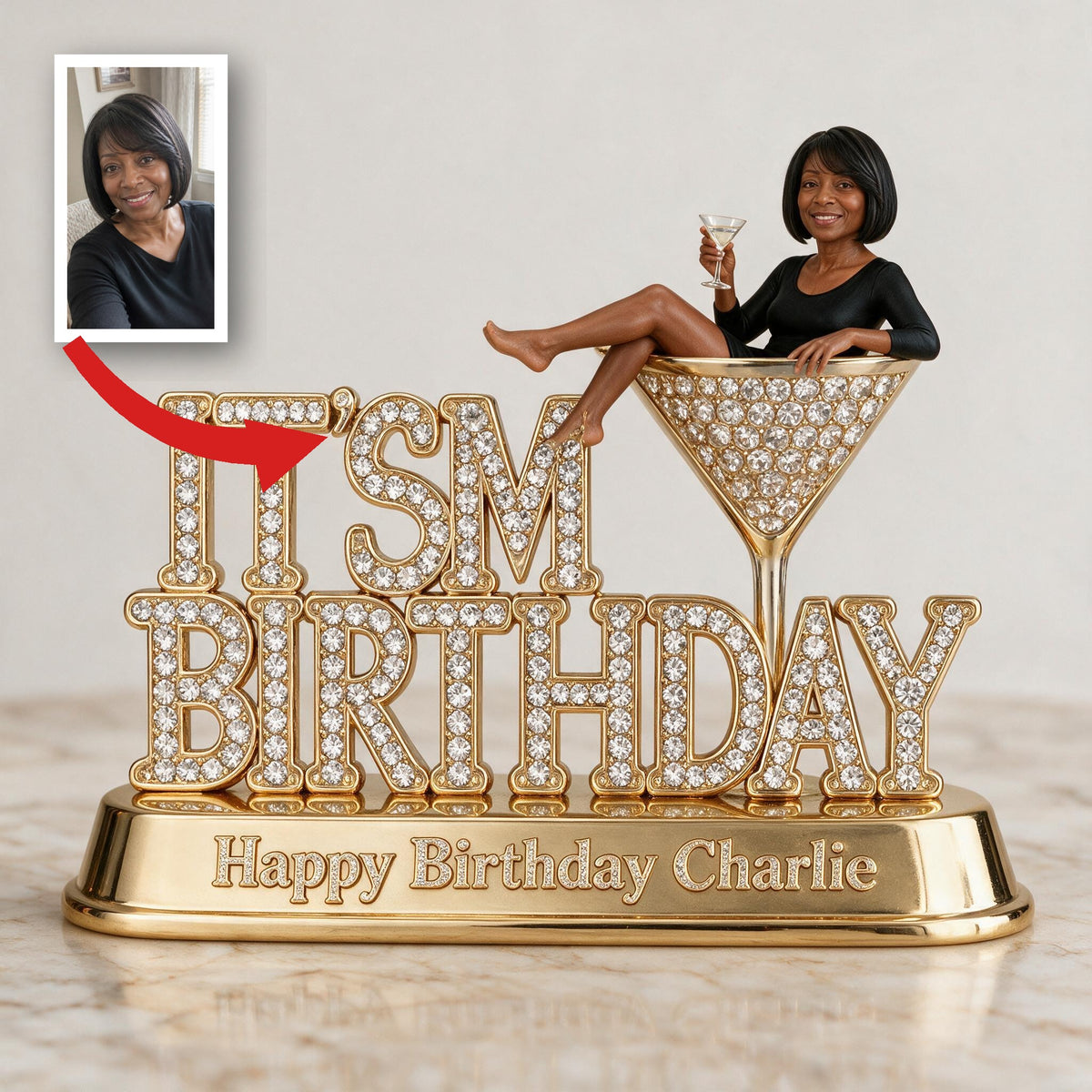 Personalized 50th Birthday Middle-Aged Black Woman Acrylic Plaque