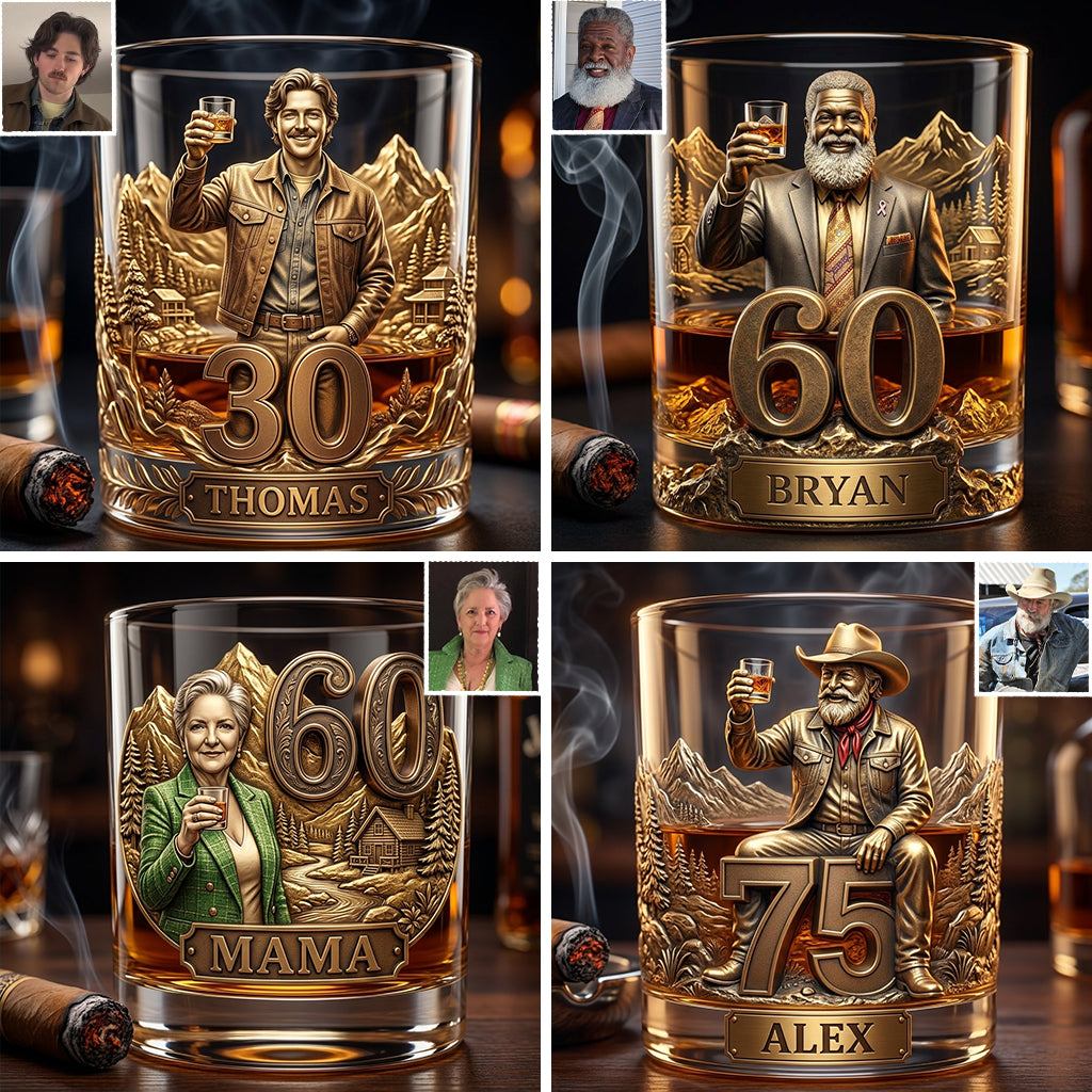 Personalized 25th Birthday Black Woman Whiskey Glass Gift For Her