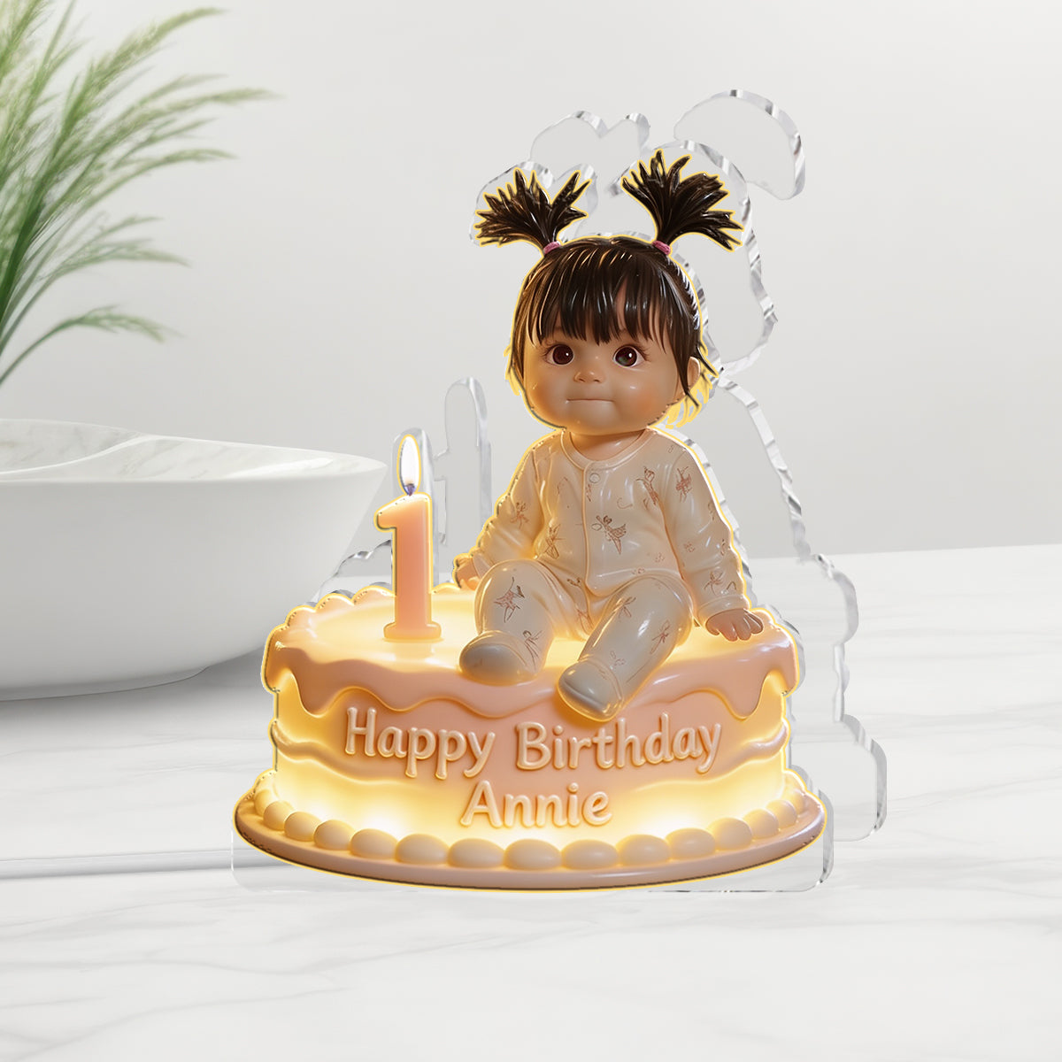 Personalized Birthday Latino Little Boy Acrylic LED Night Light Gift for Son Grandson Nephew