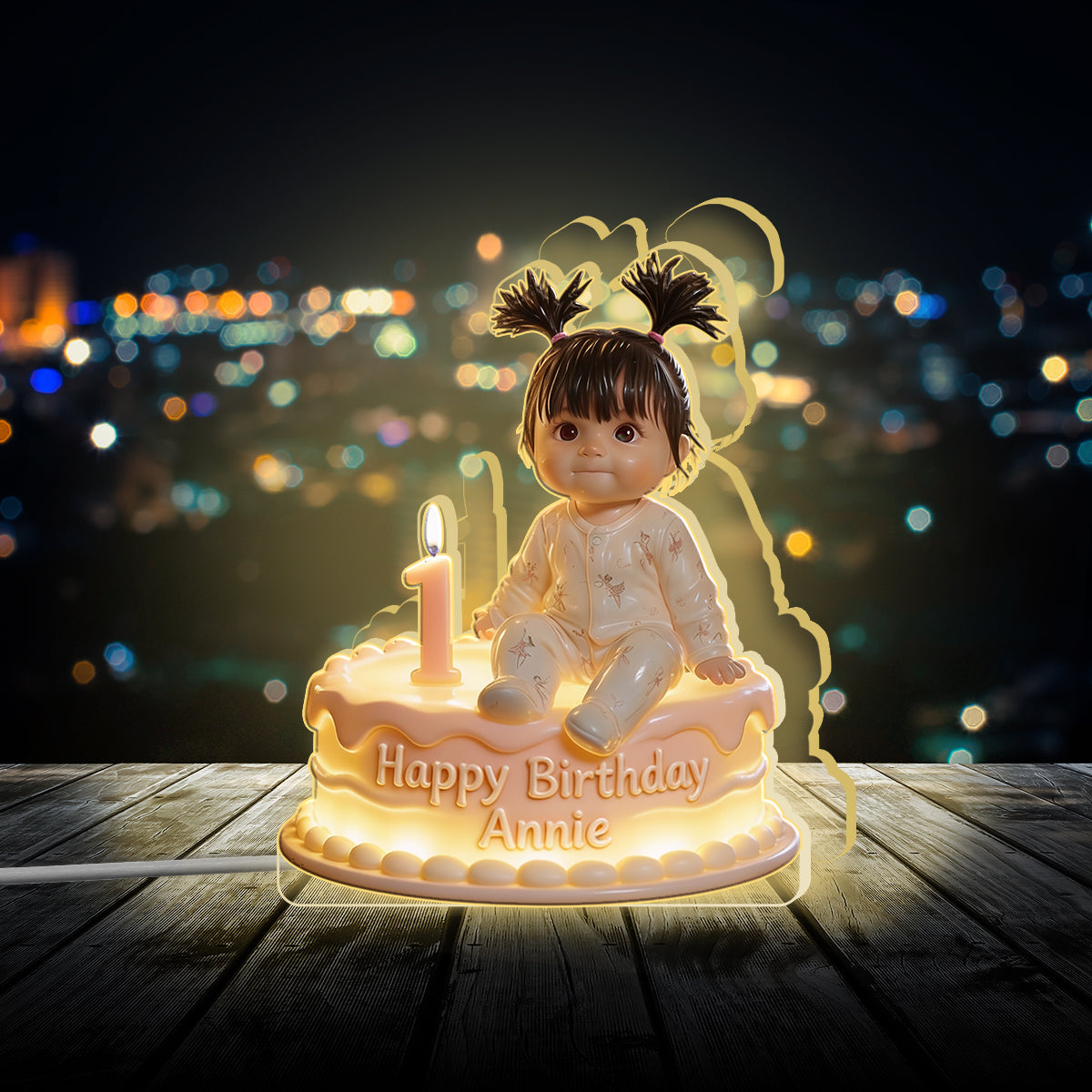 Personalized 21st Birthday Latina Woman Acrylic LED Night Light Gift for Her