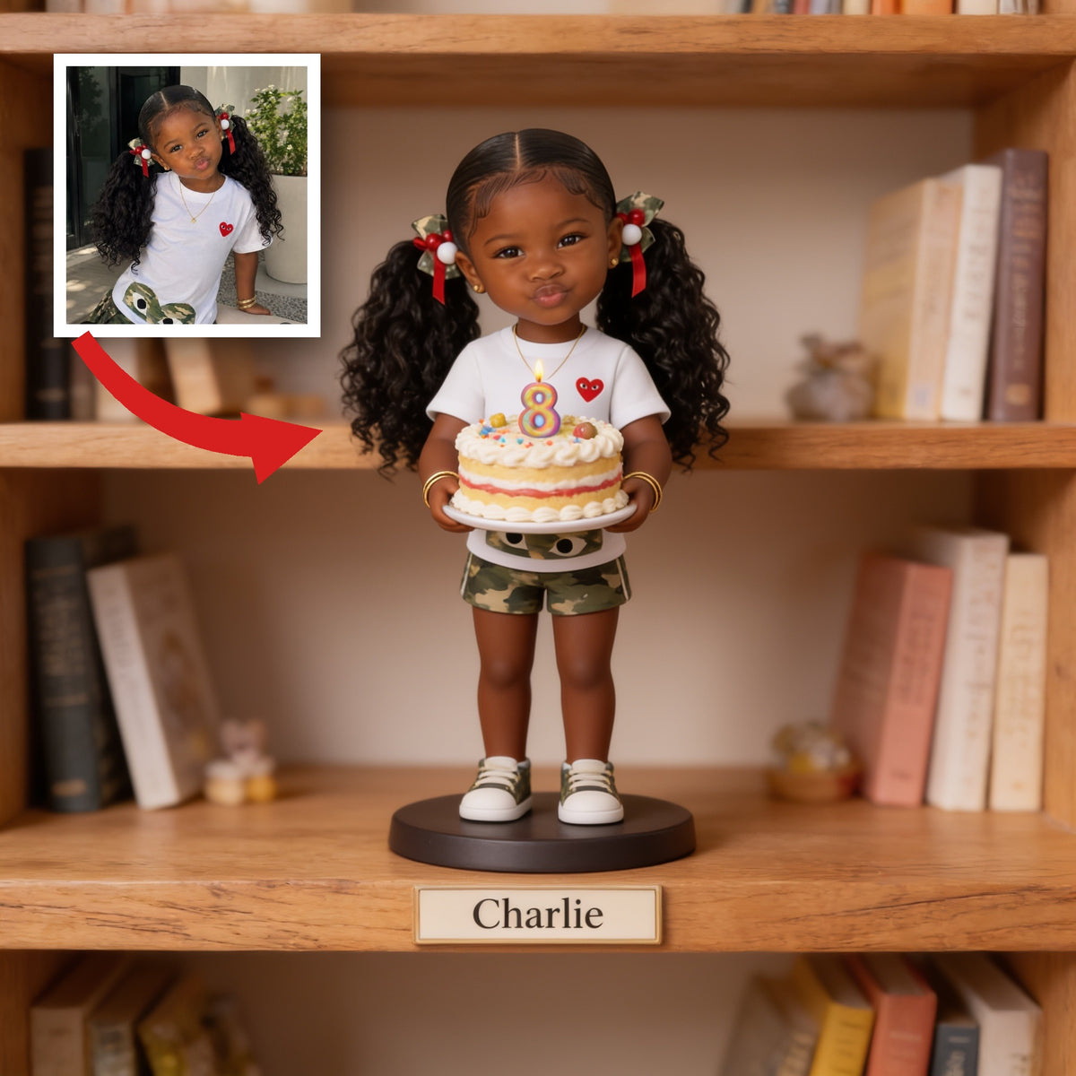 Personalized 8th Birthday Black Little Girl Custom Acrylic Plaque Gift for Daughter Granddaughter Niece