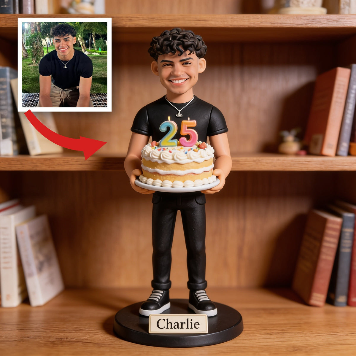 Personalized 25th Birthday Latino Man Custom Shaped Acrylic Plaque