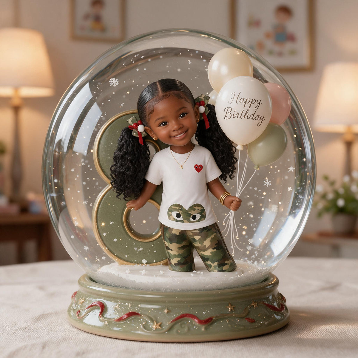 Personalized Birthday Black Little Girl Acrylic Plaque Gift for Daughter Granddaughter Niece