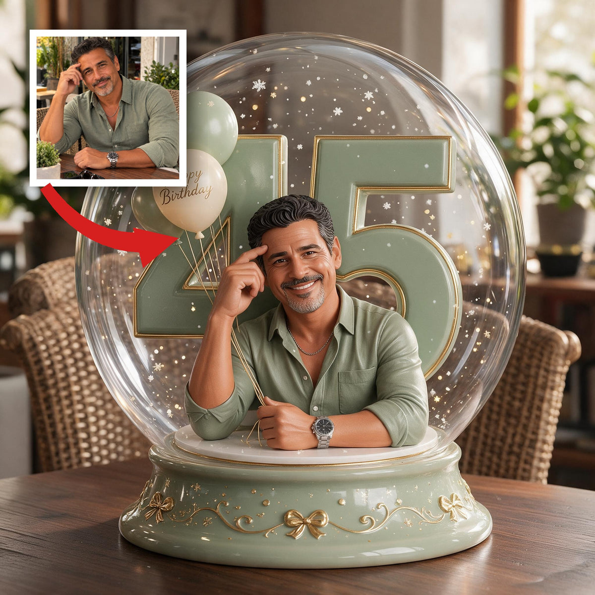 Personalized 45th Birthday Middle-Aged Latino Man Acrylic Plaque Gift for Dad Husband