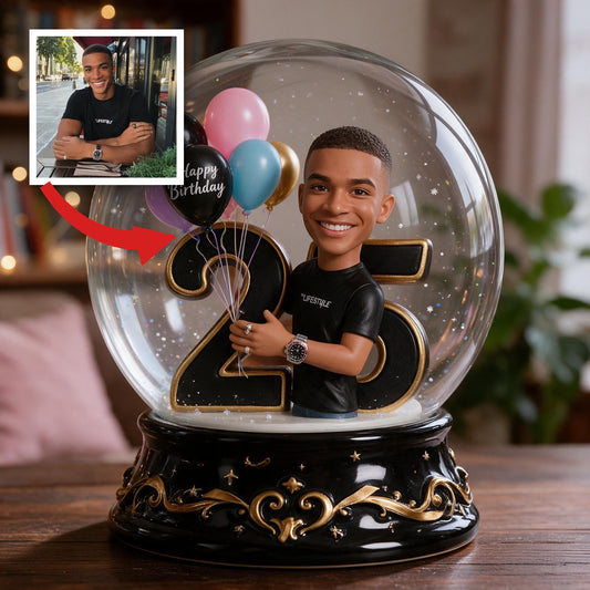 Personalized 25th Birthday Black Man 2-Side Printed Acrylic Plaque Gift for Him