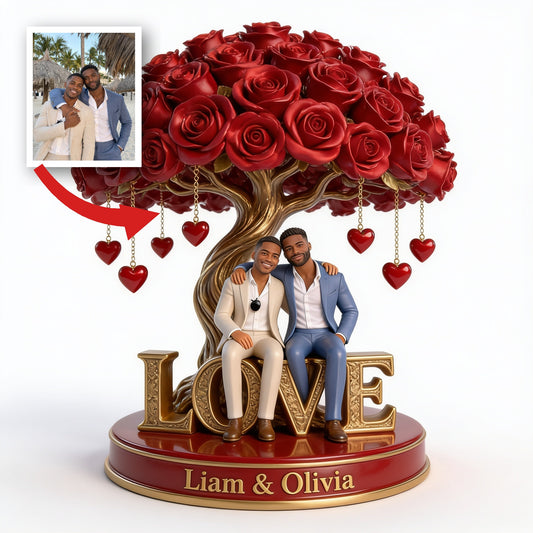 Custom Photo Black Gay Couple Custom Shaped Acrylic Plaque LGBT Couple Gift